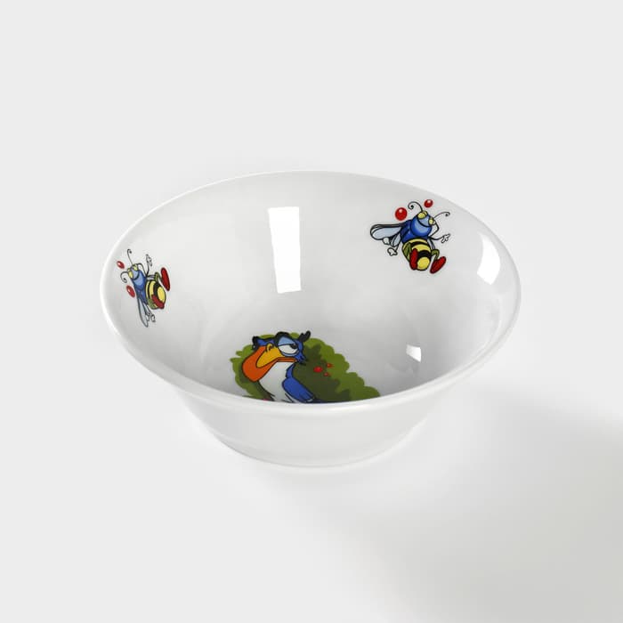 Салатник детский Добрушский завод «Лесовичок», 360 мл, d=14.5 см, фарфор, белая, рисунок МИКС