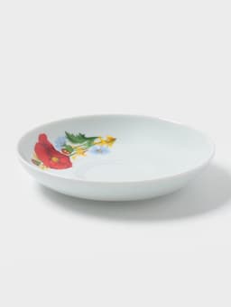 Блюдце Добрушский завод «Маки красные», d=15 см, фарфор, белое