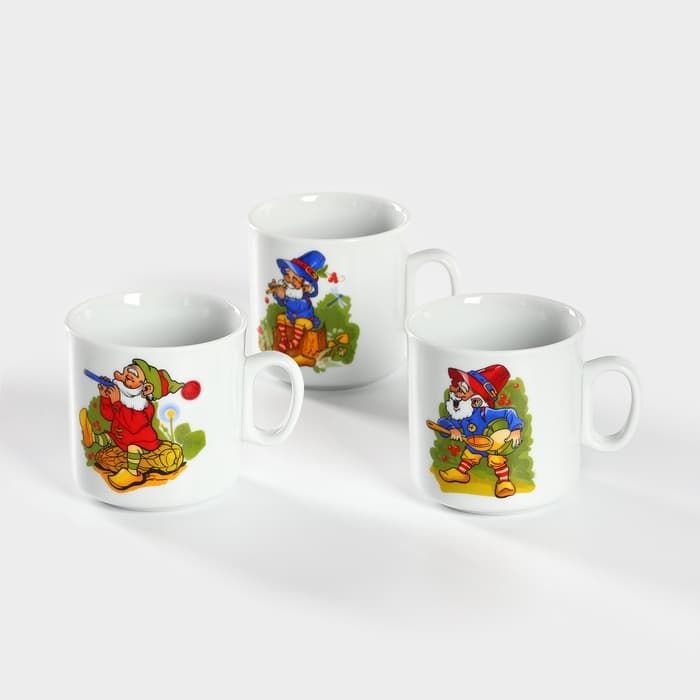 Кружка детская Добрушский завод «Лесовичок», 200 мл, фарфор, белая, рисунок МИКС