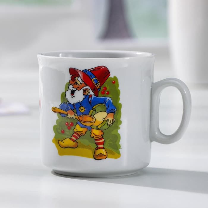 Кружка детская Добрушский завод «Лесовичок», 200 мл, фарфор, белая, рисунок МИКС