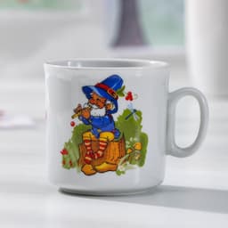 Кружка детская Добрушский завод «Лесовичок», 200 мл, фарфор, белая, рисунок МИКС