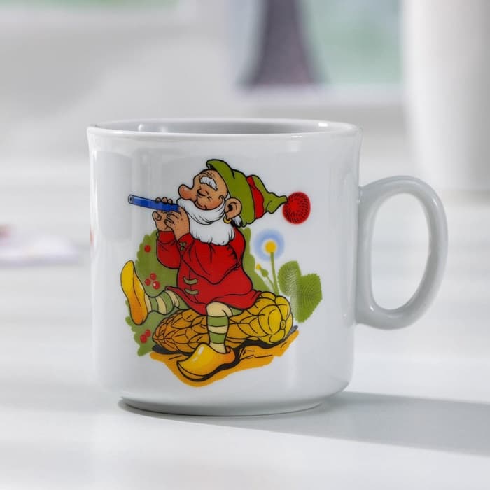 Кружка детская Добрушский завод «Лесовичок», 200 мл, фарфор, белая, рисунок МИКС