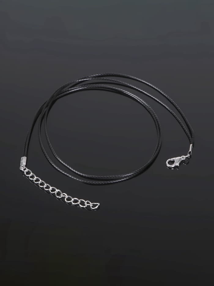 Шнурок из 2х нитей полиэстера, 43 см с удлинителем, чёрный