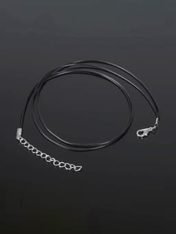 Шнурок из 2х нитей полиэстера, 43 см с удлинителем, чёрный