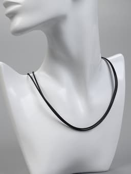 Шнурок из 2х нитей полиэстера, 43 см с удлинителем, чёрный