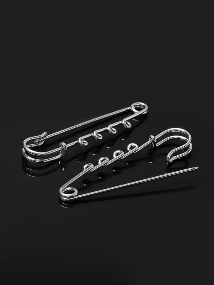 Булавка для подвесок PO-065 №03, (набор 2 шт.) 70×20×7 мм, серебра