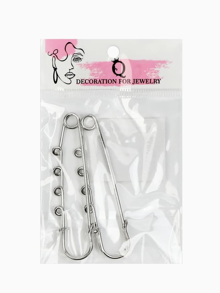 Булавка для подвесок PO-065 №03, (набор 2 шт.) 70×20×7 мм, серебра