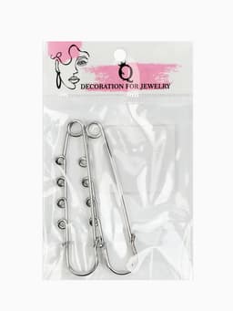Булавка для подвесок PO-065 №03, (набор 2 шт.) 70×20×7 мм, серебра