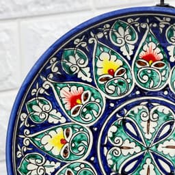 Ляган узбекский Риштанская керамика «Узоры», d=25 см, синий МИКС