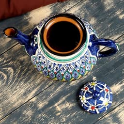 Чайник заварочный Риштанская Керамика «Узоры», 1 л, синий