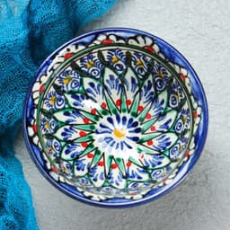 Пиала узбекская Риштанская Керамика «Цветы», 100 мл, d=8.5 см, МИКС