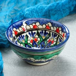 Пиала узбекская Риштанская Керамика «Цветы», 100 мл, d=8.5 см, МИКС
