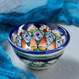 Пиала узбекская Риштанская Керамика «Цветы», 100 мл, d=8.5 см, МИКС