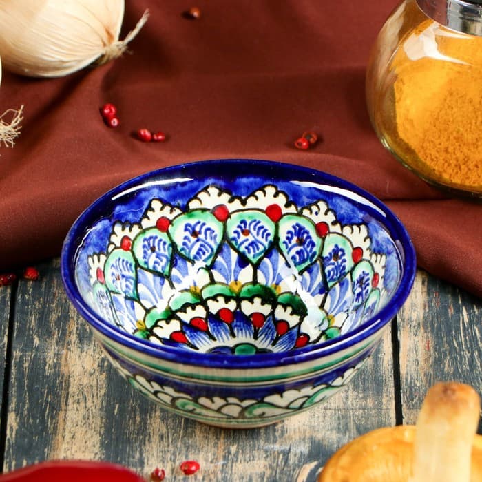 Пиала узбекская Риштанская Керамика «Узоры», 200 мл, d=11.5 см, МИКС