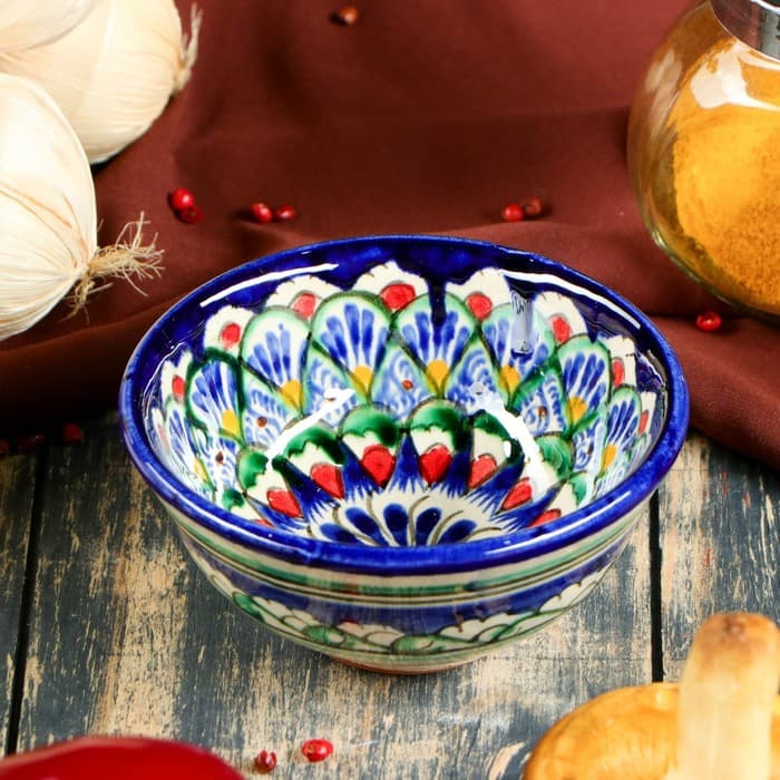 Пиала узбекская Риштанская Керамика «Узоры», 200 мл, d=11.5 см, МИКС