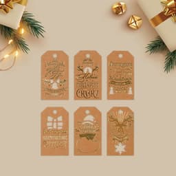 Шильдик декоративный в наборе «Крафтовый», 5×9 см, тиснение