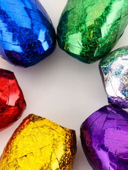 Лента упаковочная голографическая, для воздушных шаров и подарков, ассорти, набор 6 шт., 0.5 см × 10 м