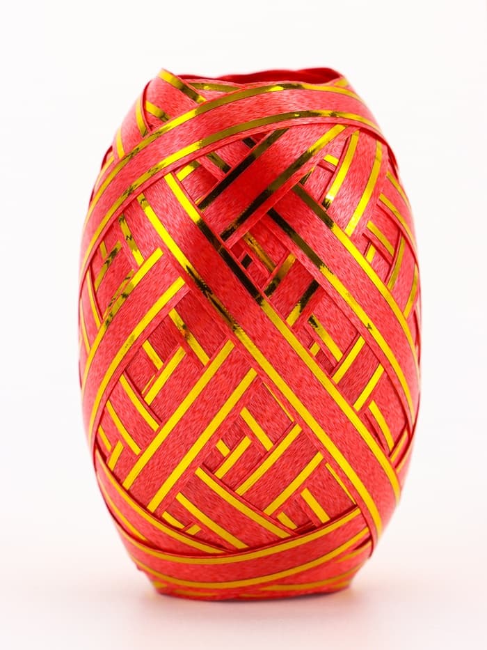 Лента упаковочная для воздушных шаров и подарков, с золотой полосой, ассорти, набор 6 шт., 0.5 см × 10 м