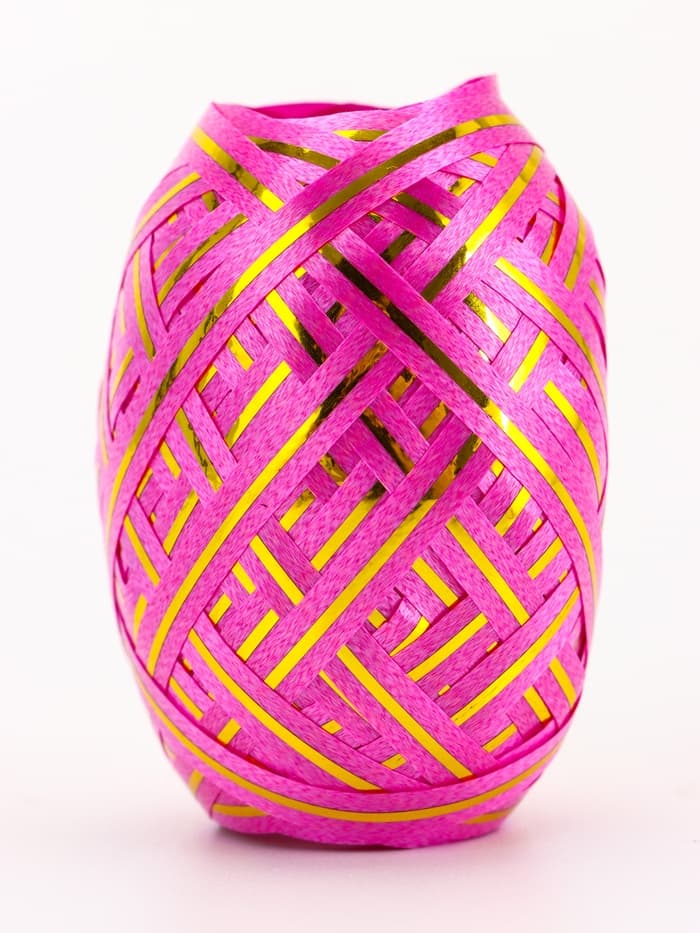 Лента упаковочная для воздушных шаров и подарков, с золотой полосой, ассорти, набор 6 шт., 0.5 см × 10 м