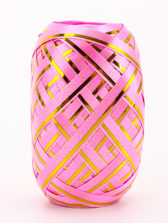 Лента упаковочная для воздушных шаров и подарков, с золотой полосой, ассорти, набор 6 шт., 0.5 см × 10 м