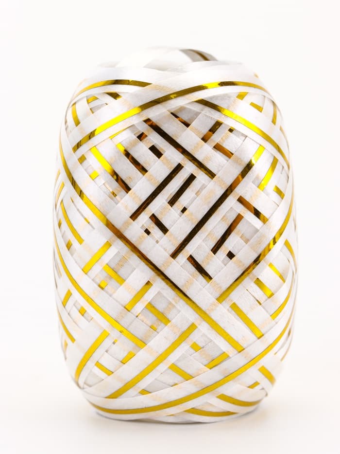 Лента упаковочная для воздушных шаров и подарков, с золотой полосой, ассорти, набор 6 шт., 0.5 см × 10 м