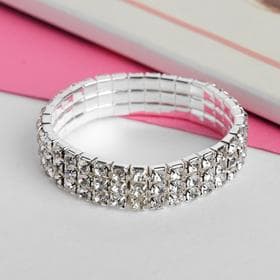 Браслет детский «Выбражулька. Лёд», 3 ряда, d=5 см, белый в серебре