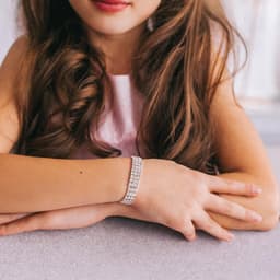 Браслет детский «Выбражулька. Лёд», 3 ряда, d=5 см, белый в серебре