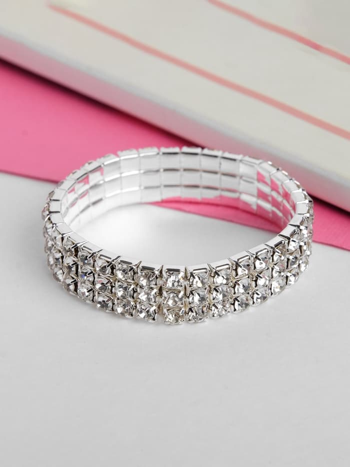 Браслет детский «Выбражулька. Лёд», 3 ряда, d=5 см, белый в серебре