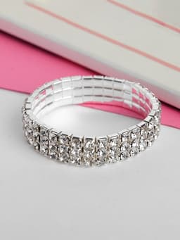 Браслет детский «Выбражулька. Лёд», 3 ряда, d=5 см, белый в серебре