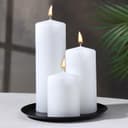 Набор свечей-цилиндров на подставке «Интерьерный», 3 шт., белый