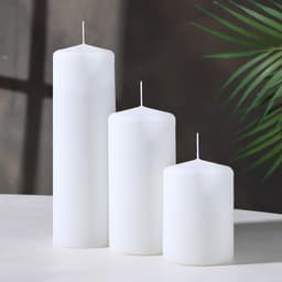 Набор свечей-цилиндров на подставке «Интерьерный», 3 шт., белый