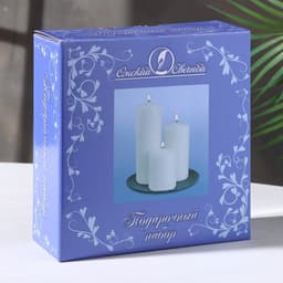 Набор свечей-цилиндров на подставке «Интерьерный», 3 шт., белый