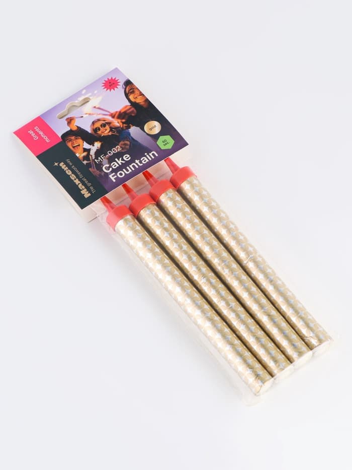 Свечи фонтаны в торт «Золотые искры», 4 шт., 17.5 см, горение 60 сек.