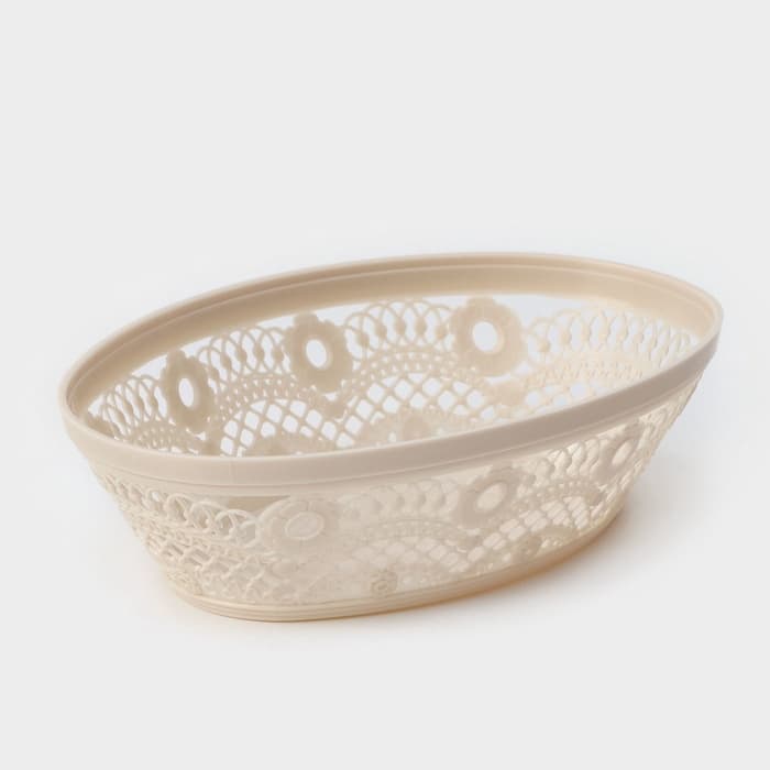 Корзинка для хлеба и фруктов Альтернатива «Кружево», пластик, 23×17×6.5 см, МИКС