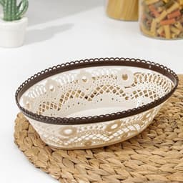 Корзинка для хлеба и фруктов Альтернатива «Кружево», пластик, 23×17×6.5 см, МИКС