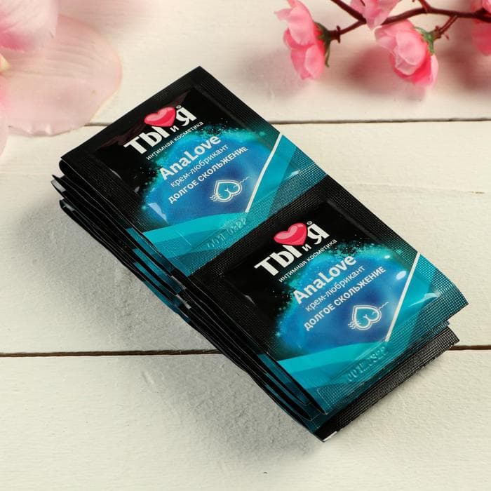 Интимный крем- смазка Ты и Я. Analove, лубрикант на силиконовой основе, анальный, 4 г