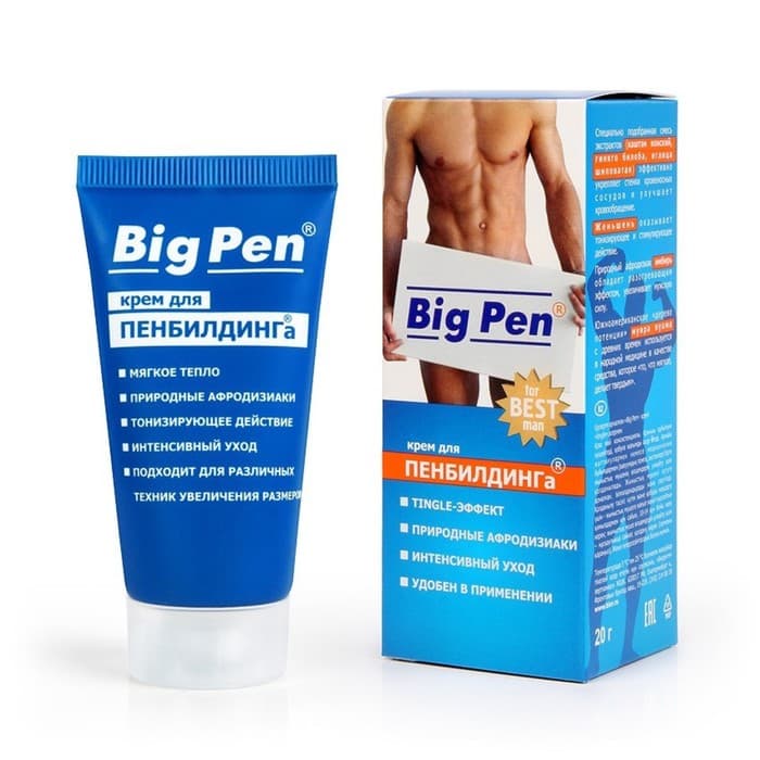 Крем для увеличения полового члена Big Pen, разогревающий, 20 мл