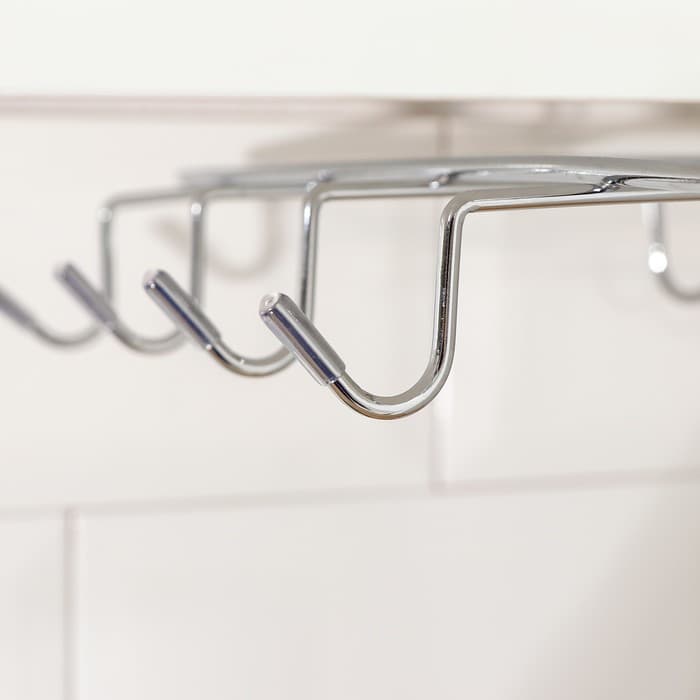 Держатель для кружек подвесной Доляна, на 8 предметов, 27.5×20×7.5 см, на толщину полки 3.5 см, хромированный