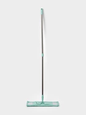 Швабра для мытья пола плоская Доляна, насадка из микрофибры 40×10 см, телескопическая стальная ручка 68(122) см