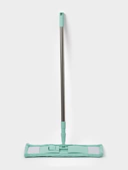 Швабра для мытья пола плоская Доляна, насадка из микрофибры 40×10 см, телескопическая стальная ручка 68(122) см