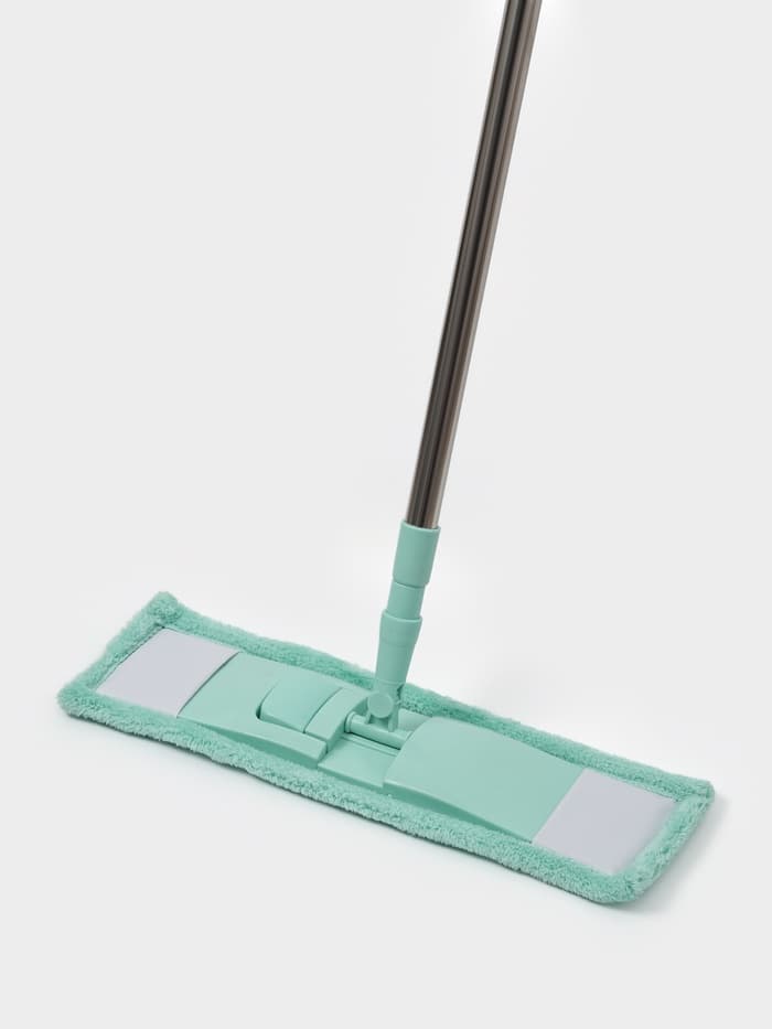 Швабра для мытья пола плоская Доляна, насадка из микрофибры 40×10 см, телескопическая стальная ручка 68(122) см