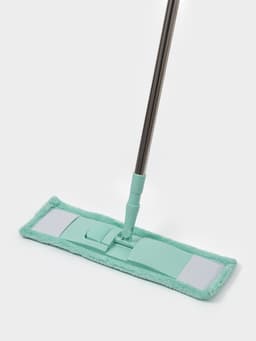 Швабра для мытья пола плоская Доляна, насадка из микрофибры 40×10 см, телескопическая стальная ручка 68(122) см