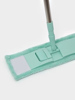 Швабра для мытья пола плоская Доляна, насадка из микрофибры 40×10 см, телескопическая стальная ручка 68(122) см