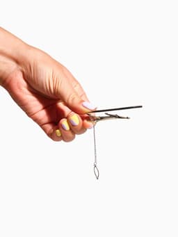 Зажим для галстука стальной «Классический», квадраты с эмалью, чёрный в серебре