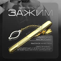 Зажим для галстука стальной «Классический», галка, цвет золото