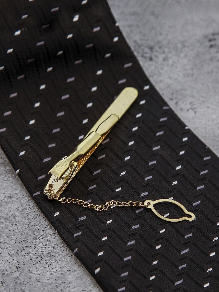 Зажим для галстука стальной «Классический», галка, цвет золото