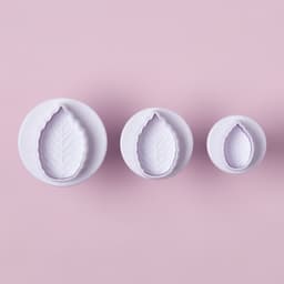 Плунжеры кондитерские Доляна «Листья», набор 3 шт., пластик, белые