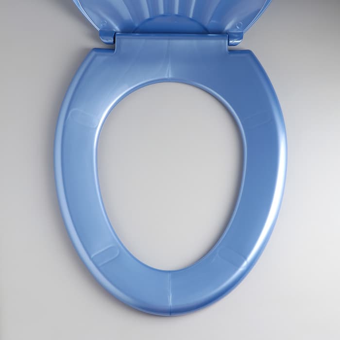 Сиденье для унитаза «Ракушка», 44.5×37 см, с крышкой, голубой перламутр