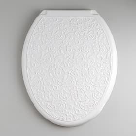 Сиденье для унитаза «Декор», 44.5×37 см, с крышкой, белое