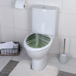 Сиденье для унитаза с крышкой «Декор. Пальма», 44.5×37 см, белое